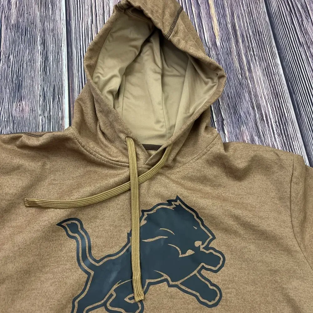 Detroit Lions NFL On Field Hoodie Nike Salute Military Style Mens Size XL